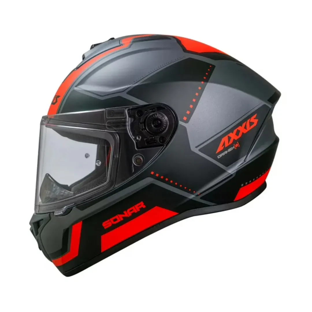 Casque AXXIS Draken S Sonar B5 (Matt Fluor Red) - Image 2